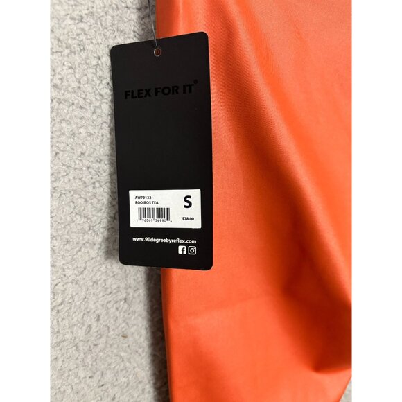 90 Degree By Reflex Women's High Waisted Tummy Control Leggings Orange Small NWT - Picture 6 of 7